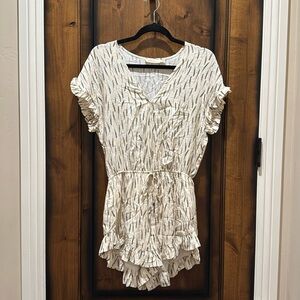 Women’s size medium cream, romper, boutique style, perfect for a cover-up